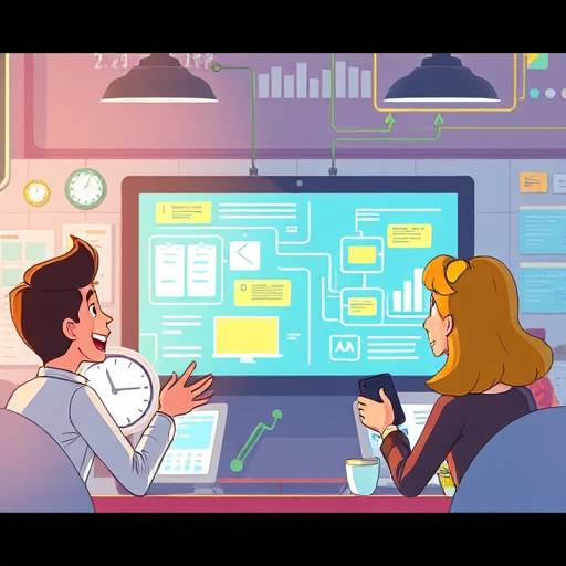 Animated explainer video illustrating a complex software process with colorful graphics and engaging characters.